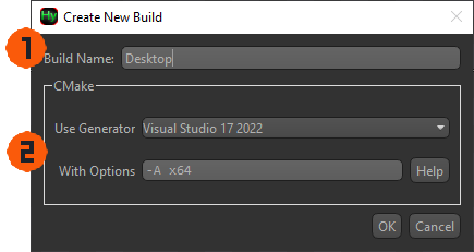 Create Build Dialog